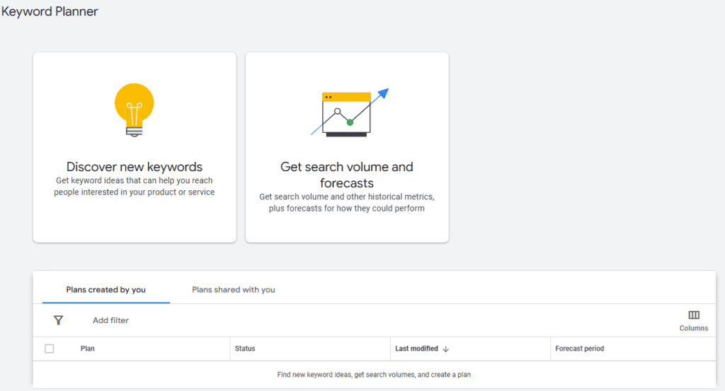 Google's Keyword Planner