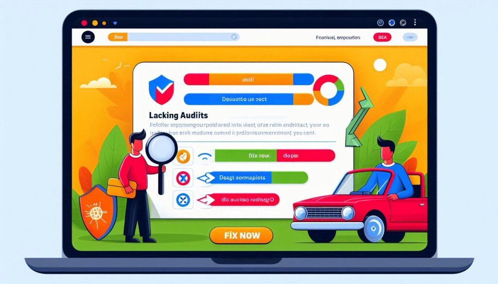 SEO tool  audit results, explanations, and an easy “Fix Now”