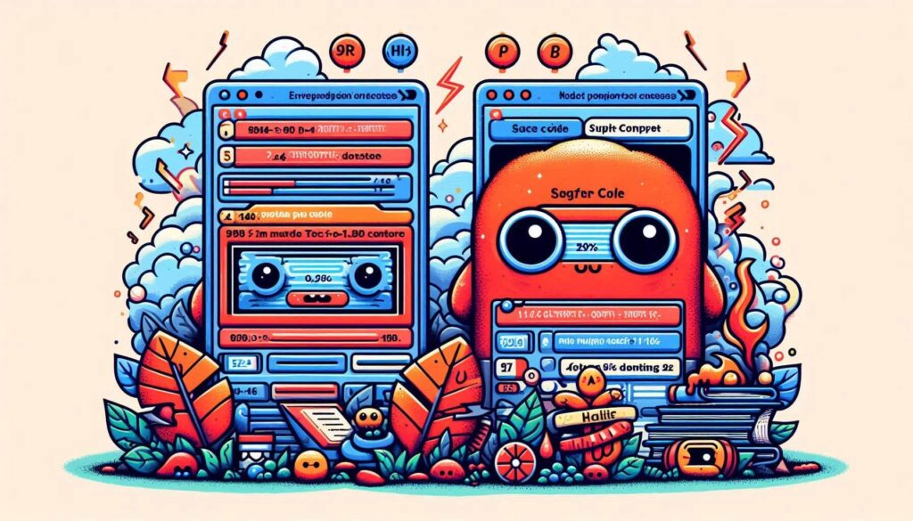one with high text-to-HTML ratio and another with bloated code and little