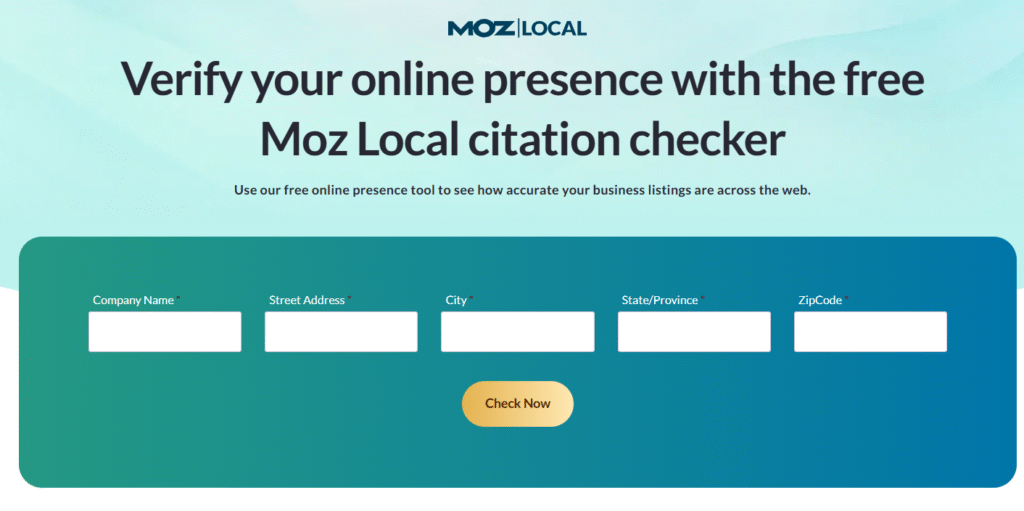 Moz Local Listing