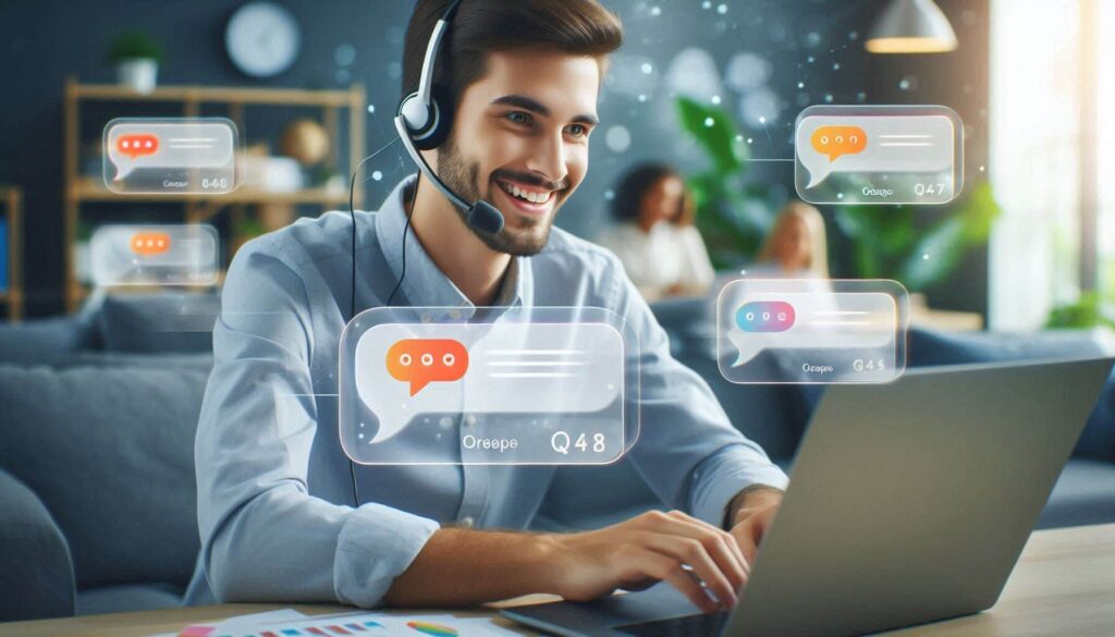 support representative wearing a headset