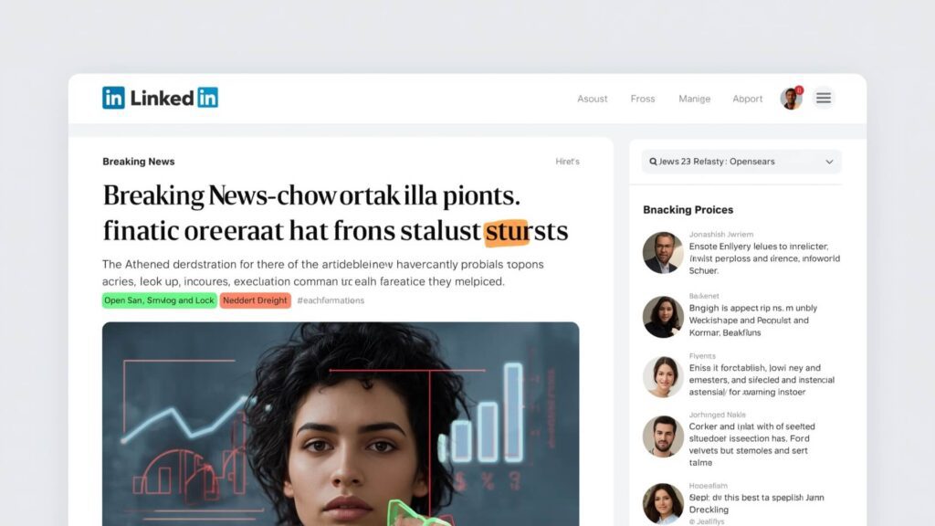 LinkedIn Feed post analyzing a breaking news article, with highlighted stats and hashtags