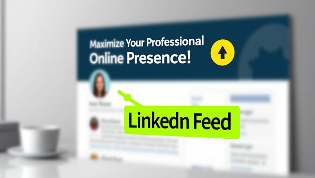 LinkedIn post screenshot showing a bold first-line hook with an emoji and keyword ‘LinkedIn Feed’