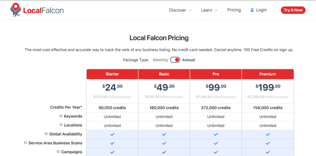 Pricing & Plans Local Falcon AI